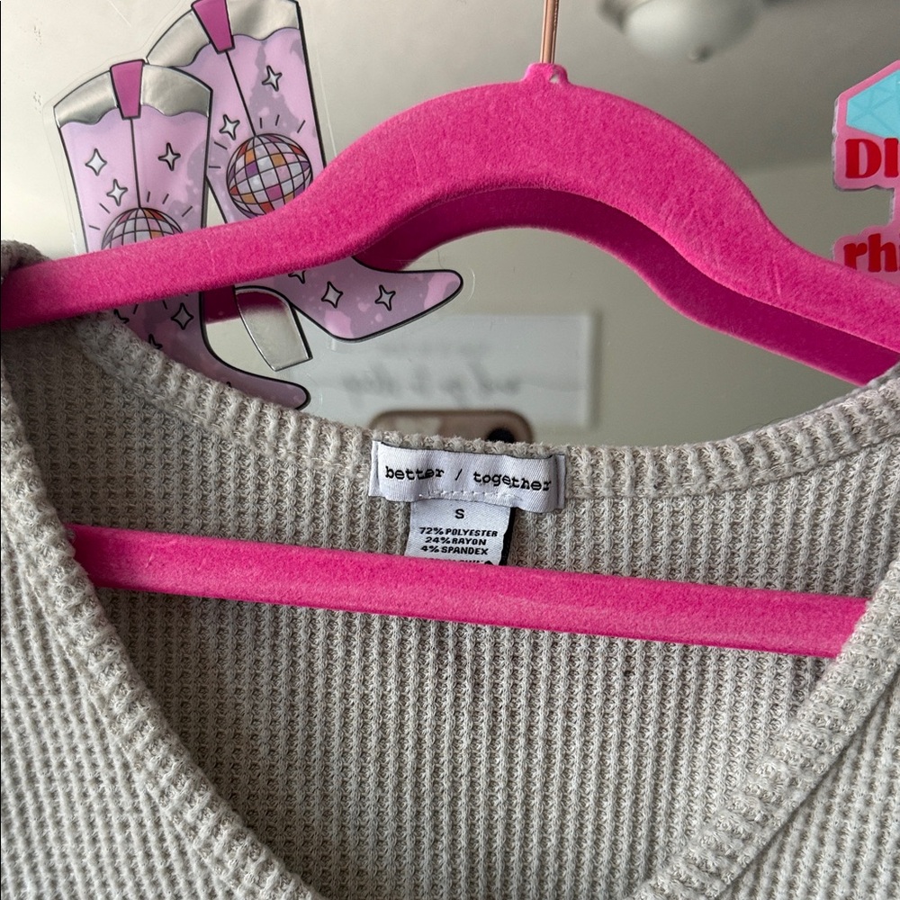 Together Light Gray Ribbed Knit Top - Picture 2 of 3